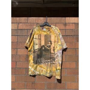 1996 Tracy Lawrence Time Marches On Hand Dyed 1/1 90s Vintage Tie Dye Tee Shirt